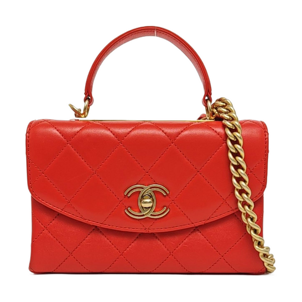 Authenticated pre-owned  Trendy CC Quilted Lambskin Orange - Shoulder Bag at Looply