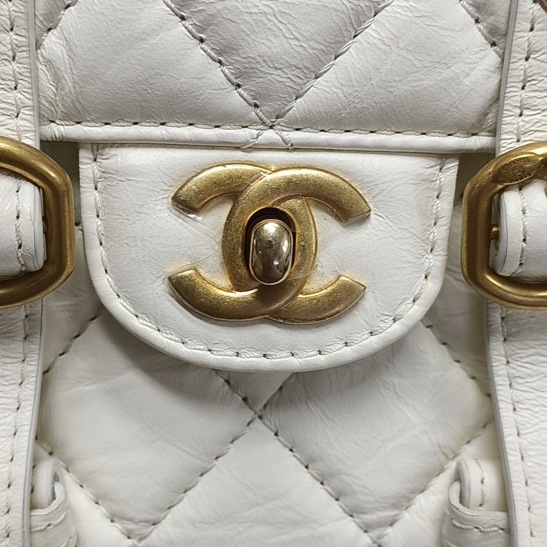 Quilted Calfskin Mini White
