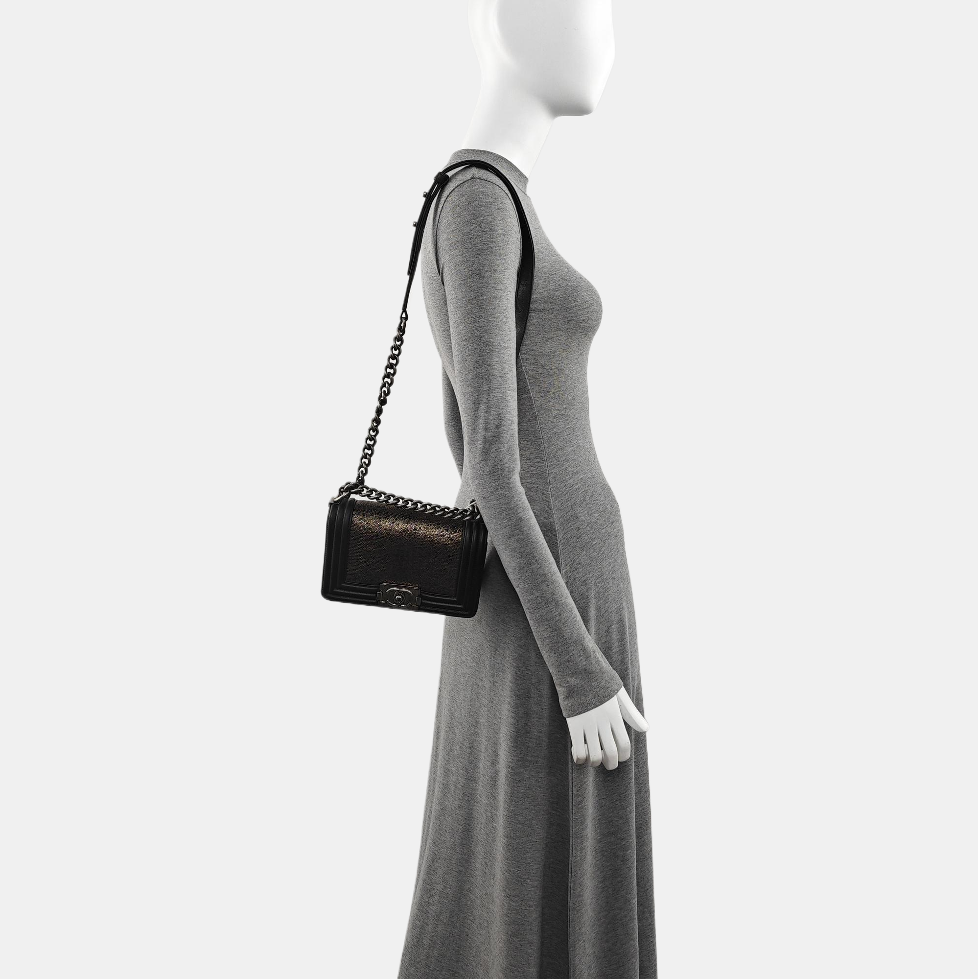 Authenticated pre-owned  Boy Chanel Small Lambskin Black - Shoulder Bag at Looply