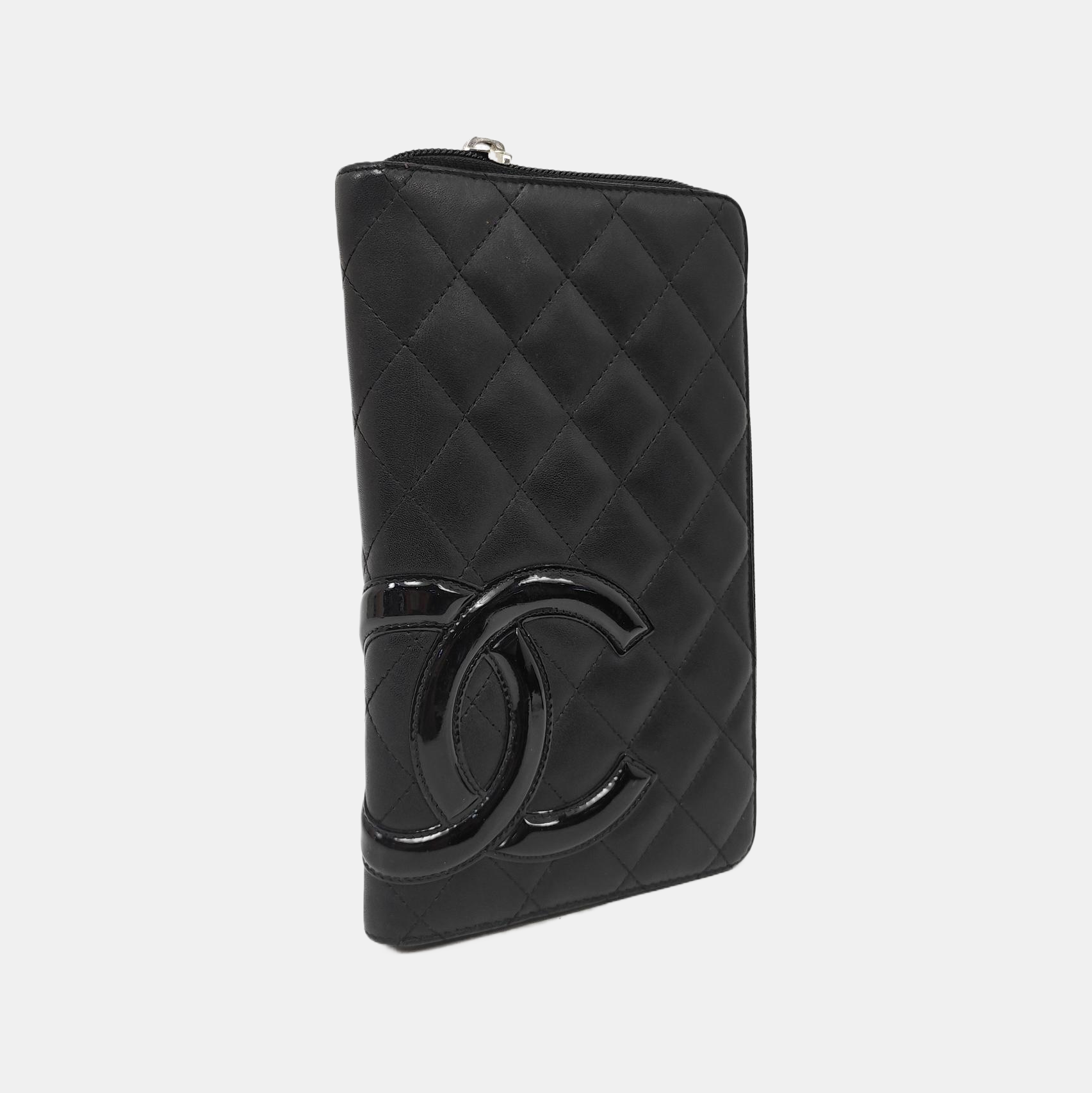 Authenticated pre-owned  Cambon Quilted Calfskin Black Wallet - Wallet at Looply