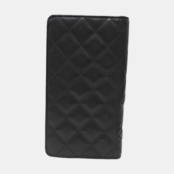 Authenticated pre-owned  Cambon Quilted Calfskin Black Wallet - Wallet at Looply