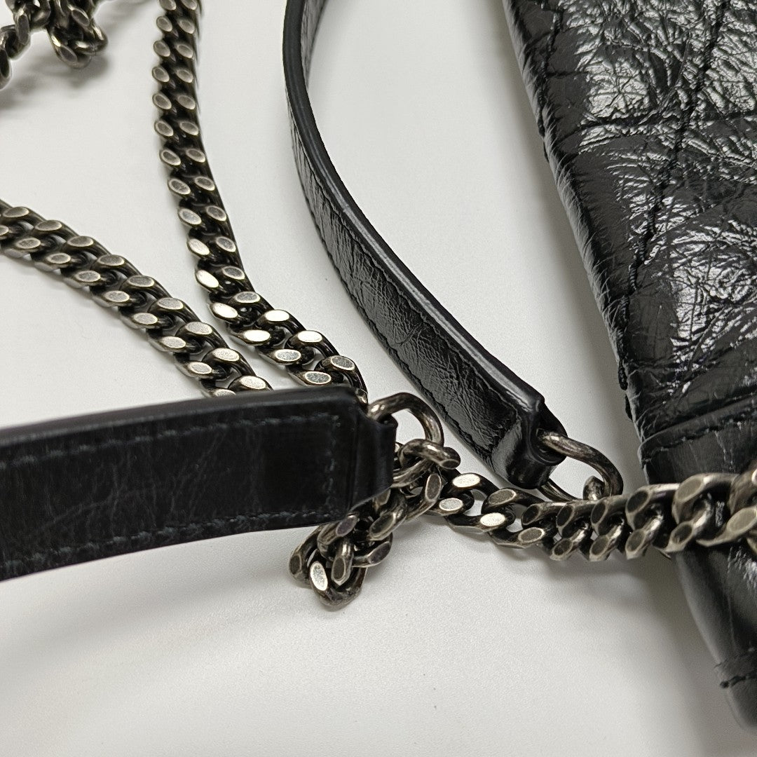 NIKI Small Chevron Calfskin Black