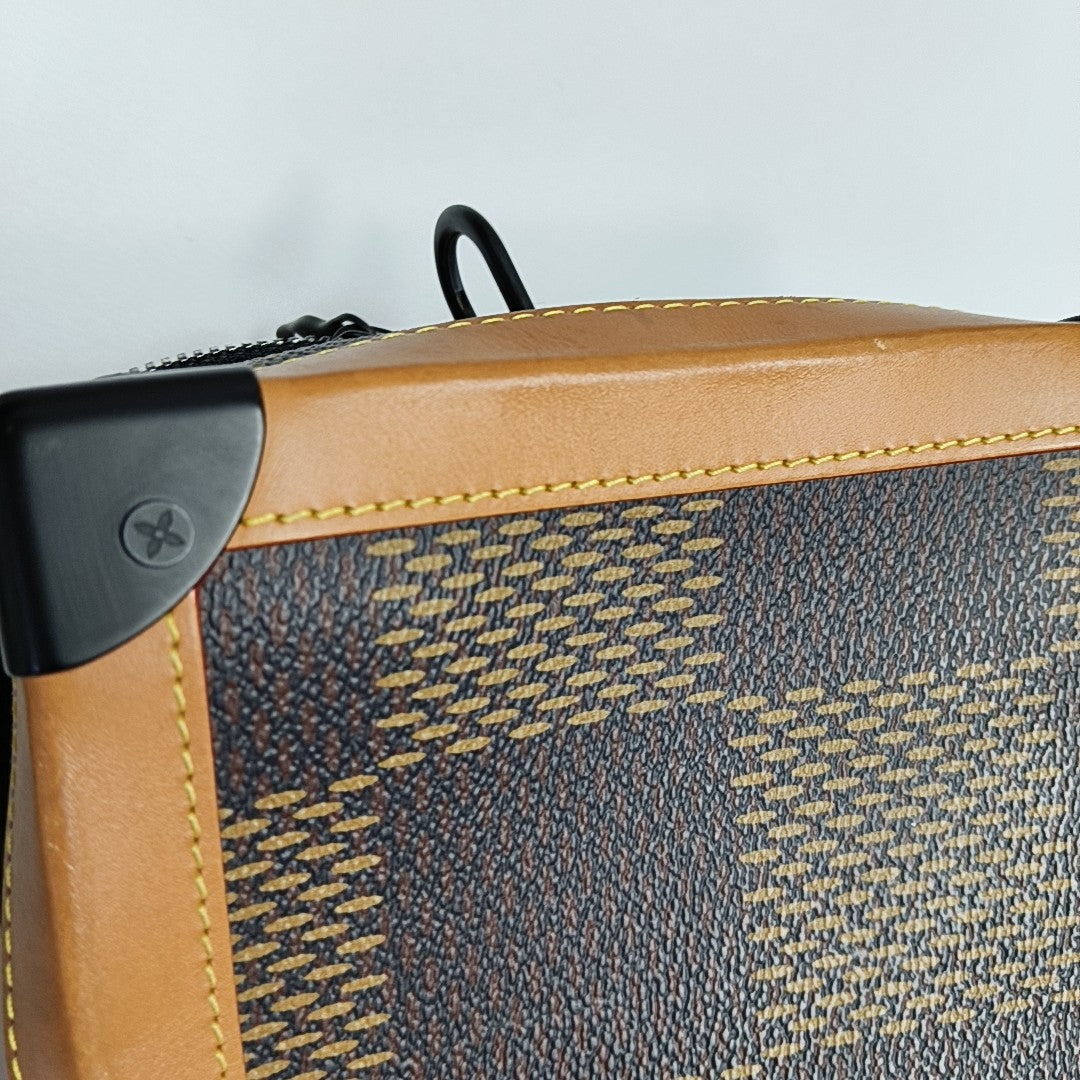 SOFT TRUNK Damier Ebene Coated Canvas Brown