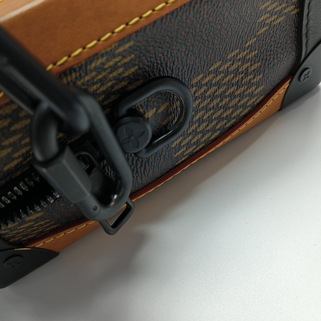 SOFT TRUNK Damier Ebene Coated Canvas Brown