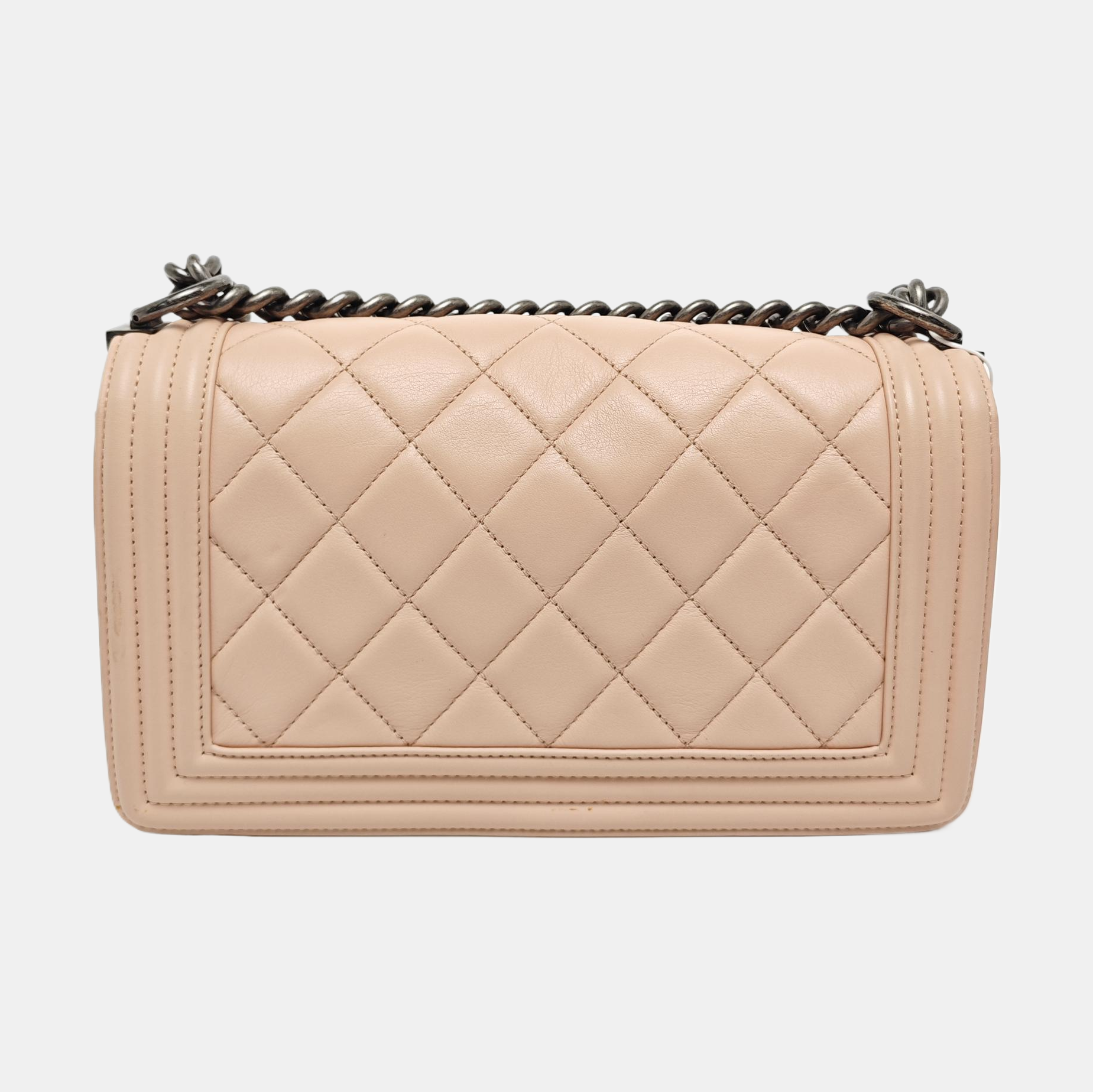 Authenticated pre-owned  Boy Chanel Medium Quilted Calfskin Pink - Shoulder Bag at Looply