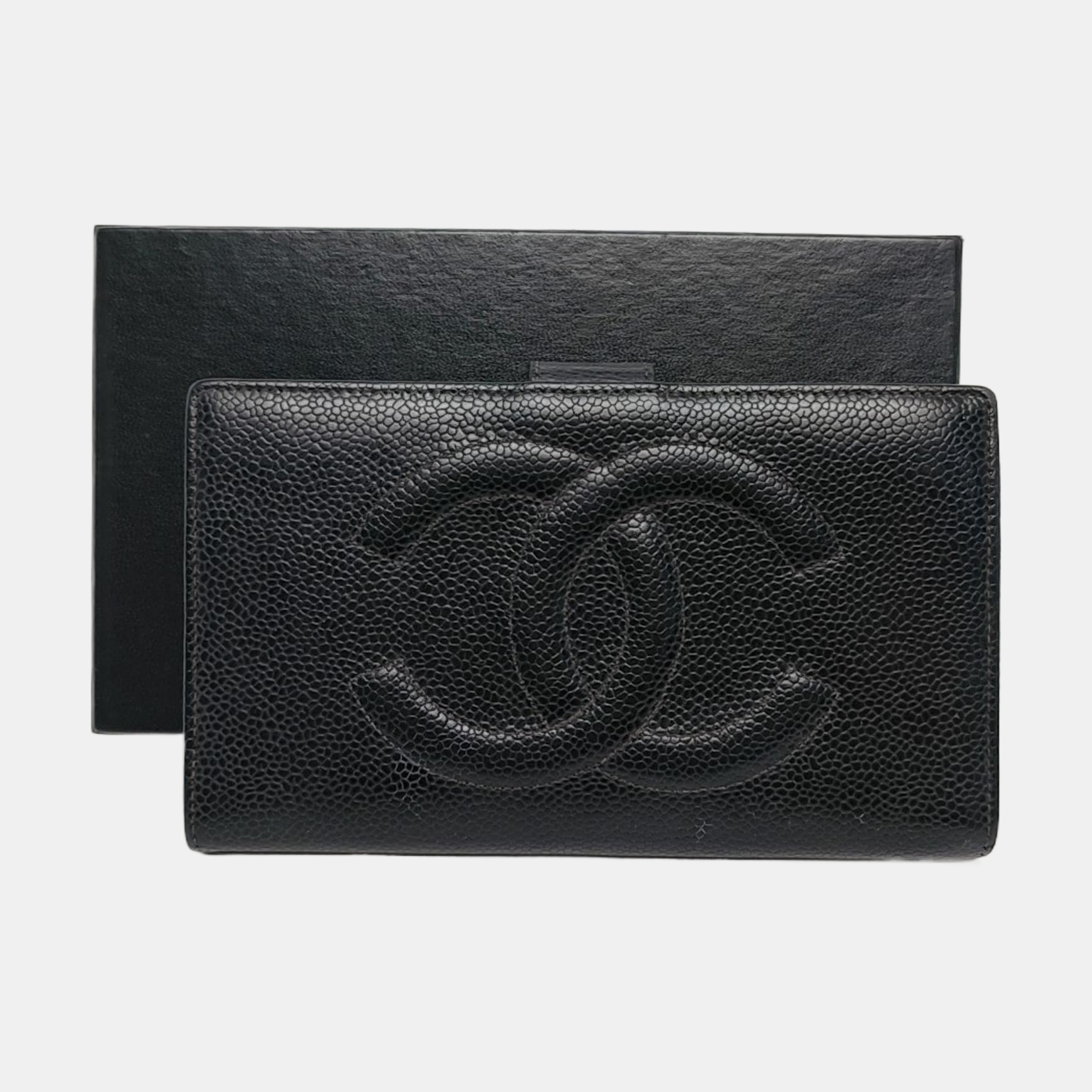 Grained Calfskin Wallet Black