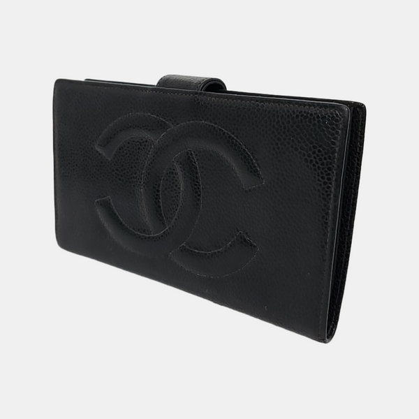 Grained Calfskin Wallet Black