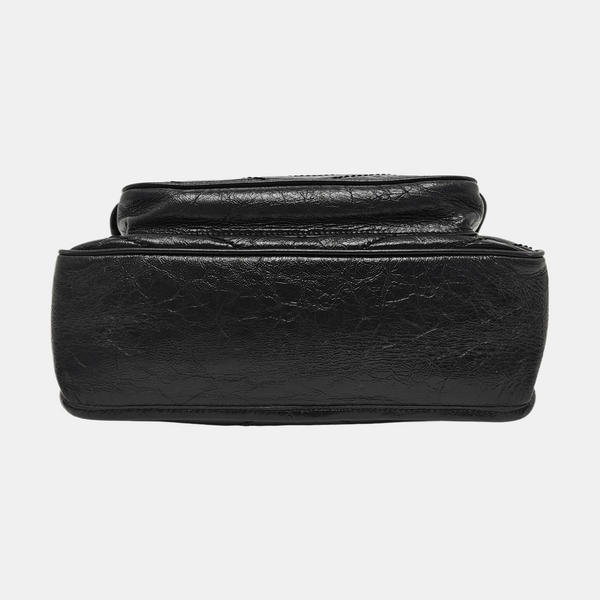 NIKI Medium Chevron Calfskin Black
