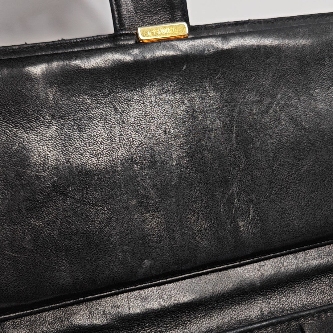 Grained Calfskin Wallet Black