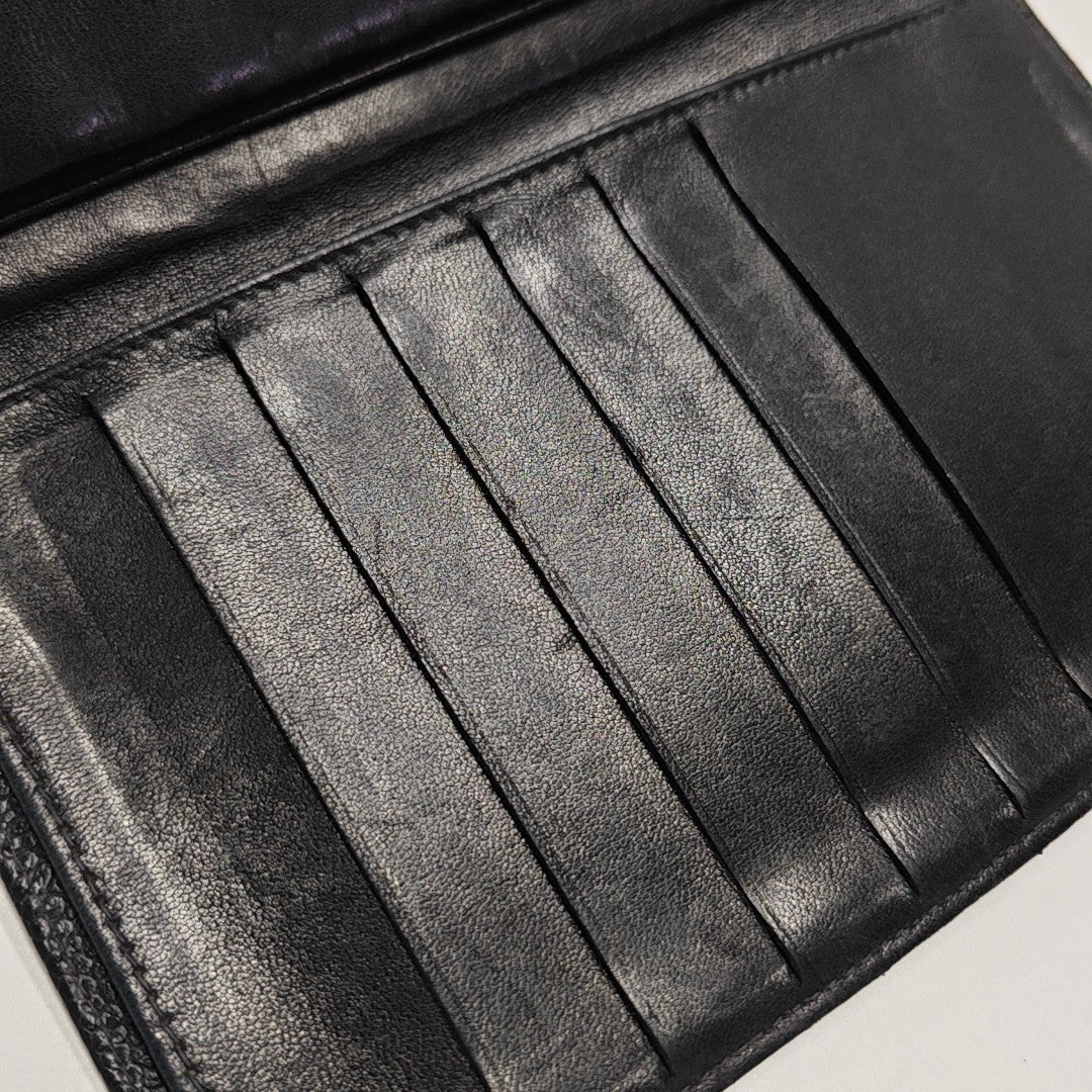 Grained Calfskin Wallet Black