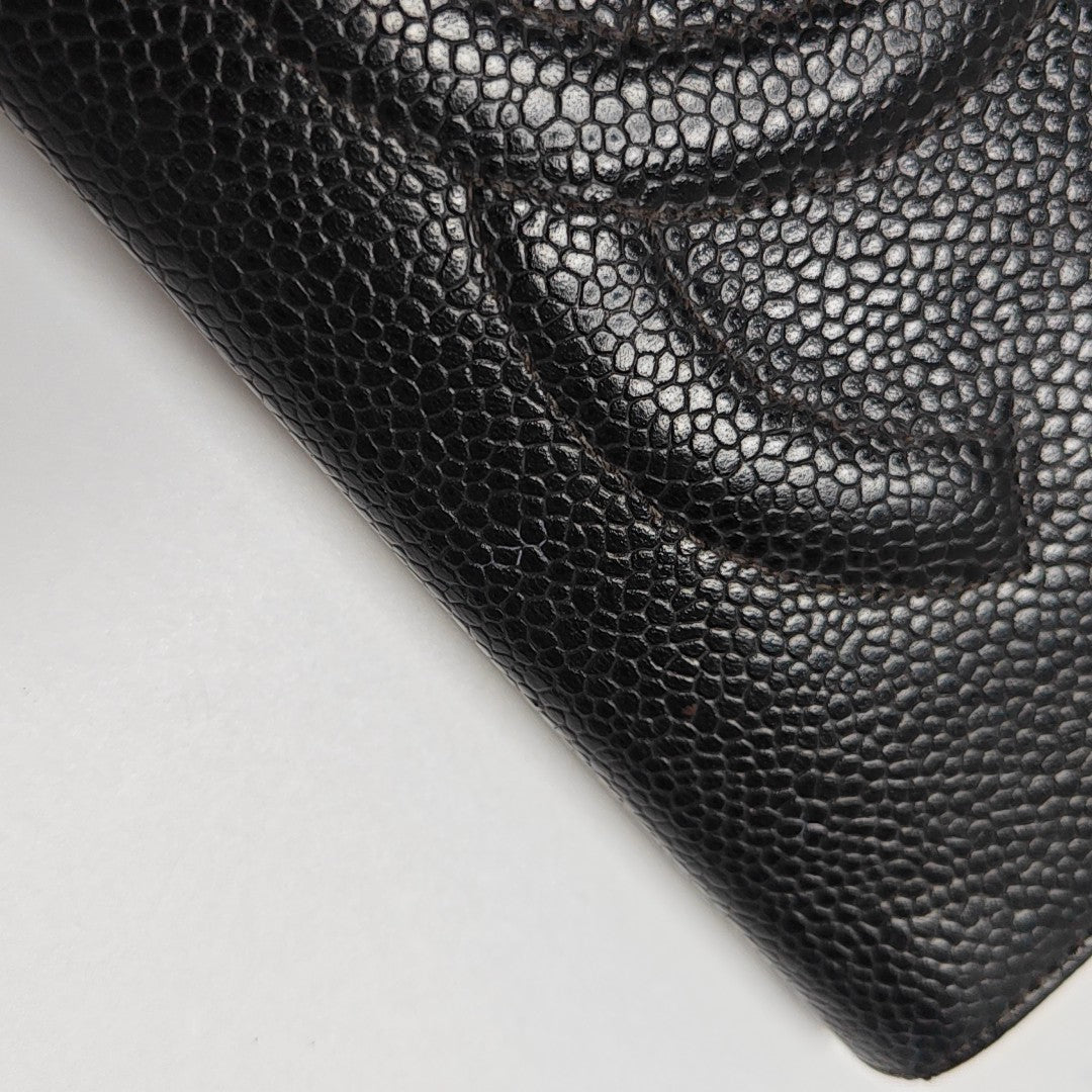 Grained Calfskin Wallet Black