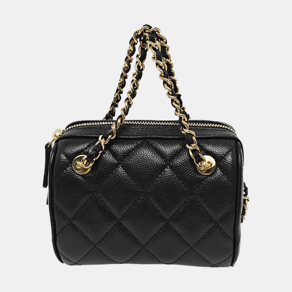 Quilted Grained Calfskin Black