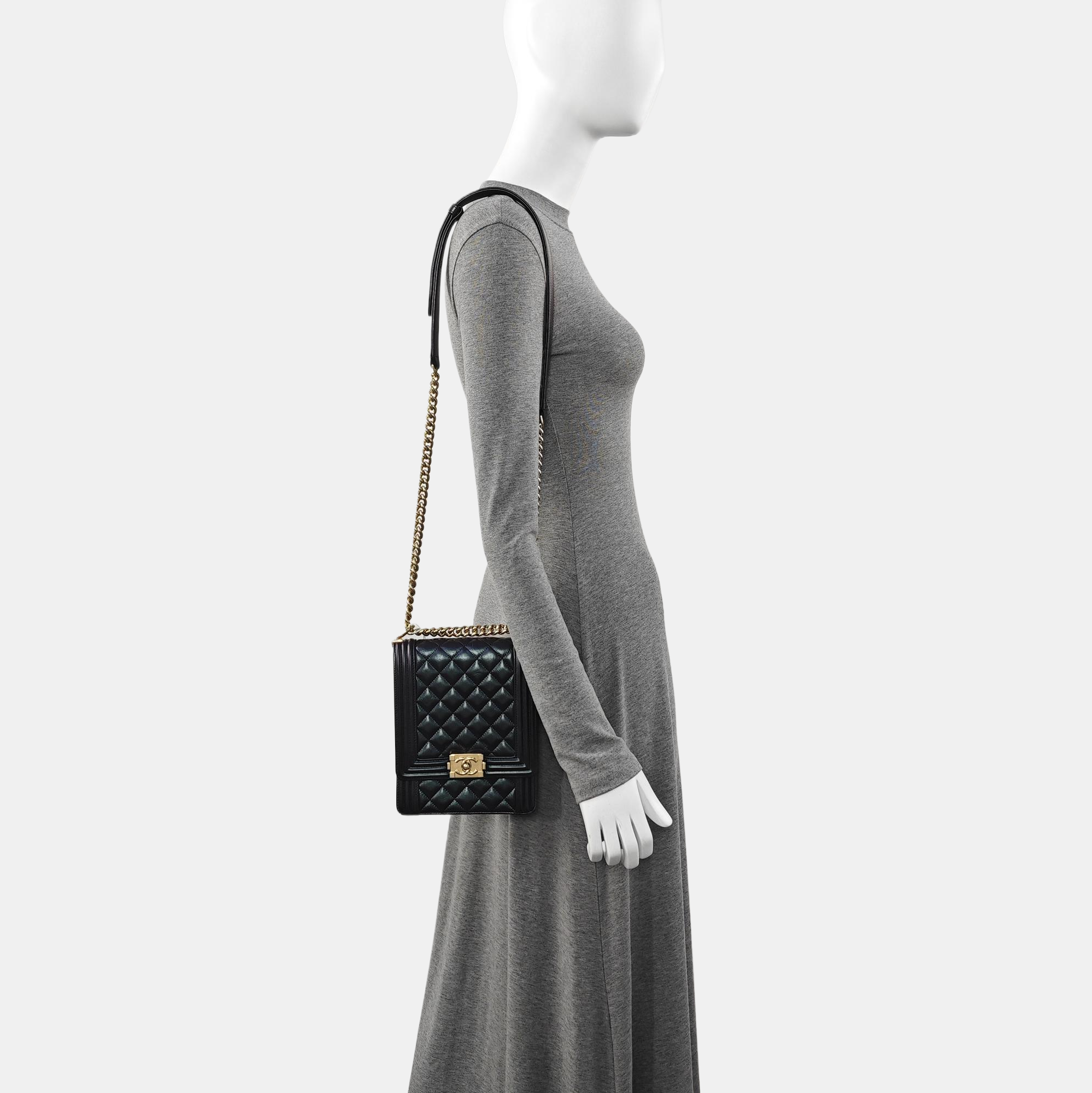 Authenticated pre-owned  Boy Chanel Quilted Calfskin Black - Shoulder Bag at Looply