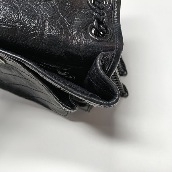 NIKI Medium Chevron Calfskin Black