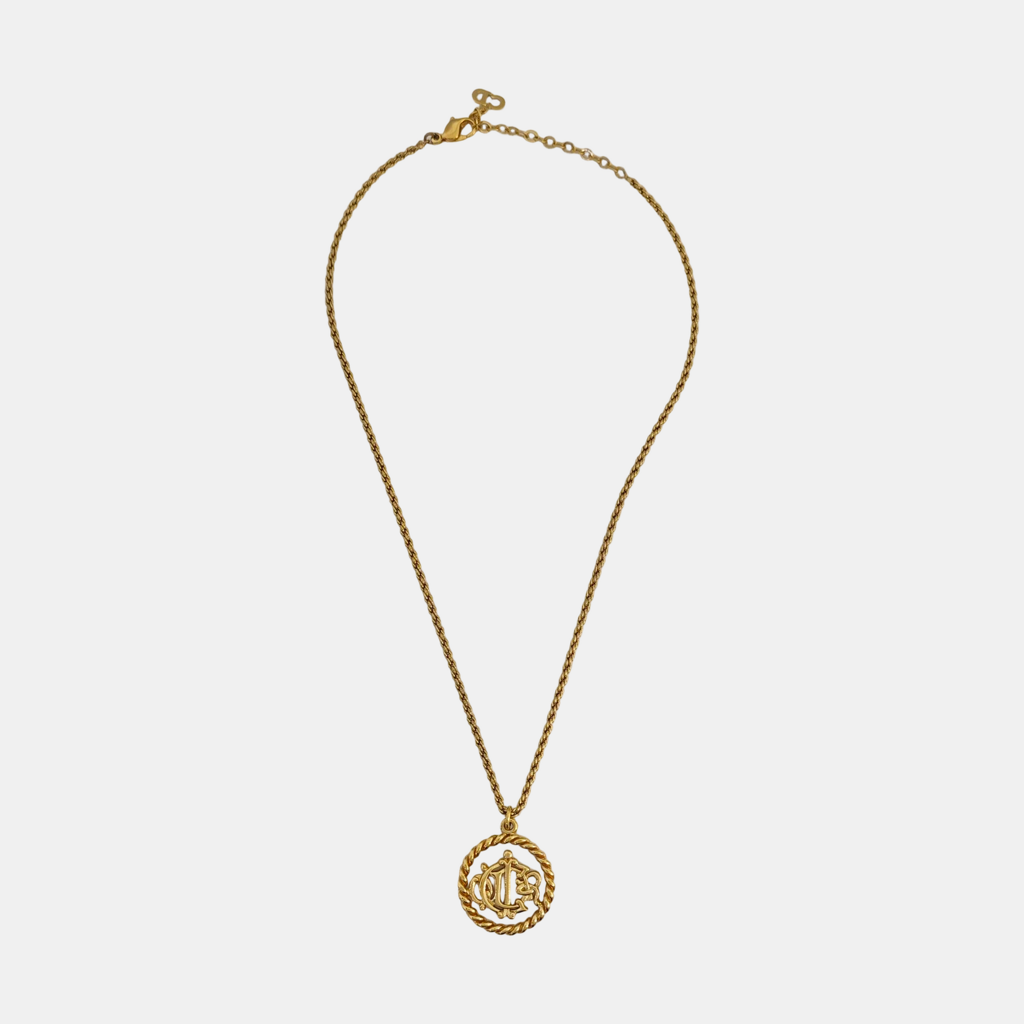 Authenticated pre-owned  Twist Round Gold-Tone Metal Necklace - Necklace at Looply