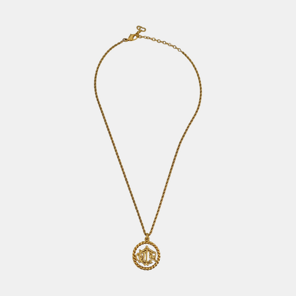 Authenticated pre-owned  Twist Round Gold-Tone Metal Necklace - Necklace at Looply