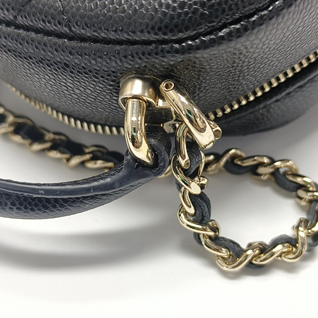 Quilted Grained Calfskin Mini Black
