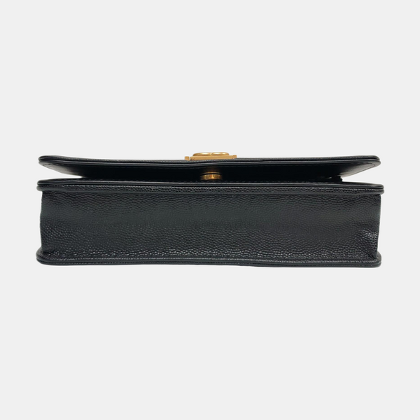 BOY CHANEL Mini Quilted Grained Calfskin Black
