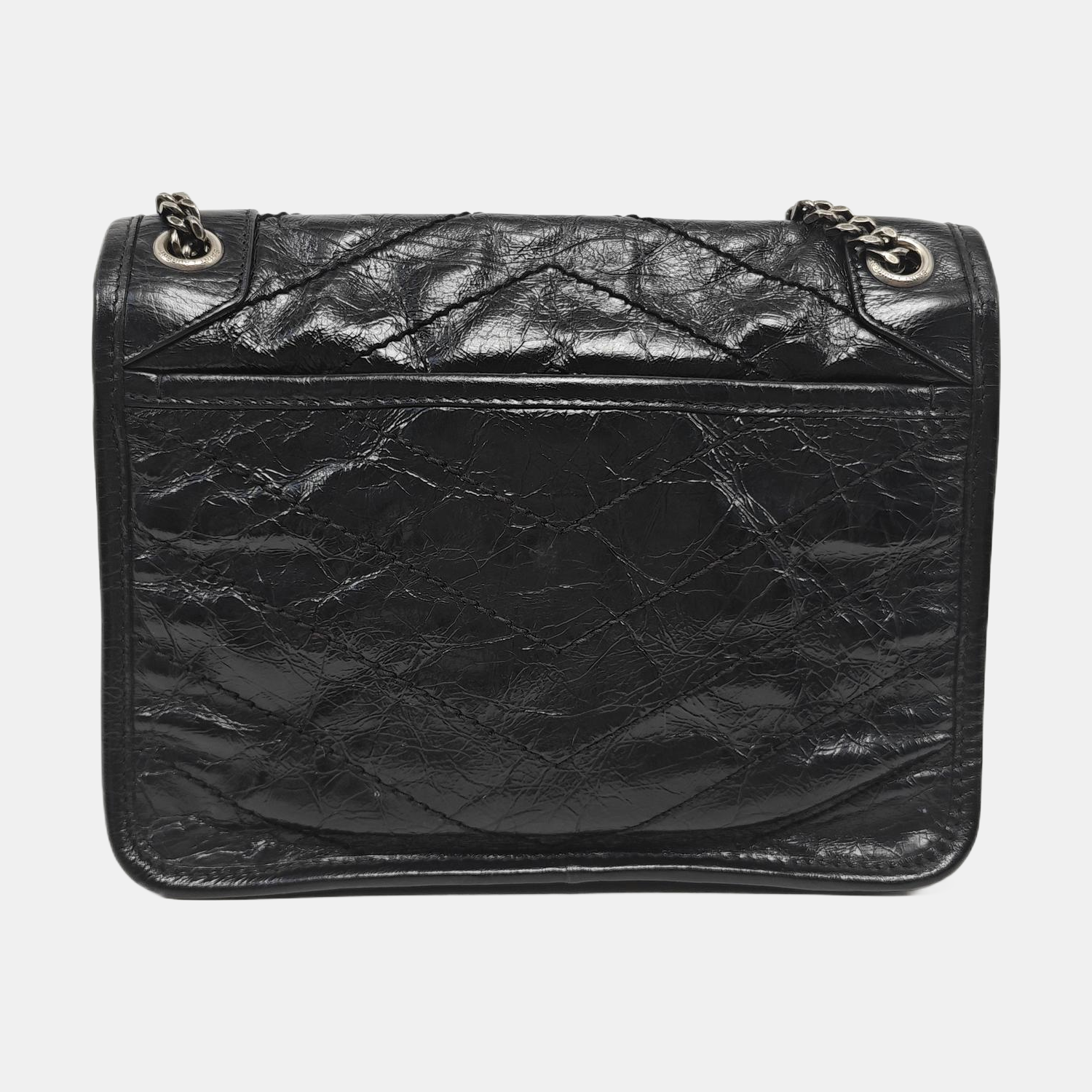 NIKI Small Chevron Calfskin Black