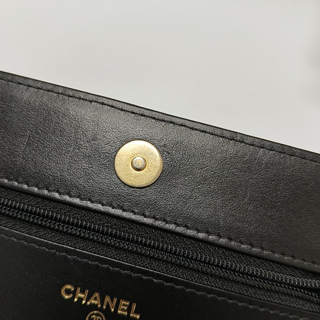 BOY CHANEL Mini Quilted Grained Calfskin Black