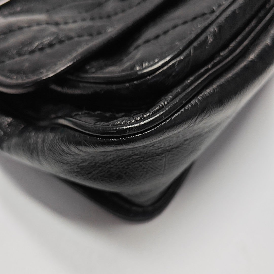 NIKI Small Chevron Calfskin Black