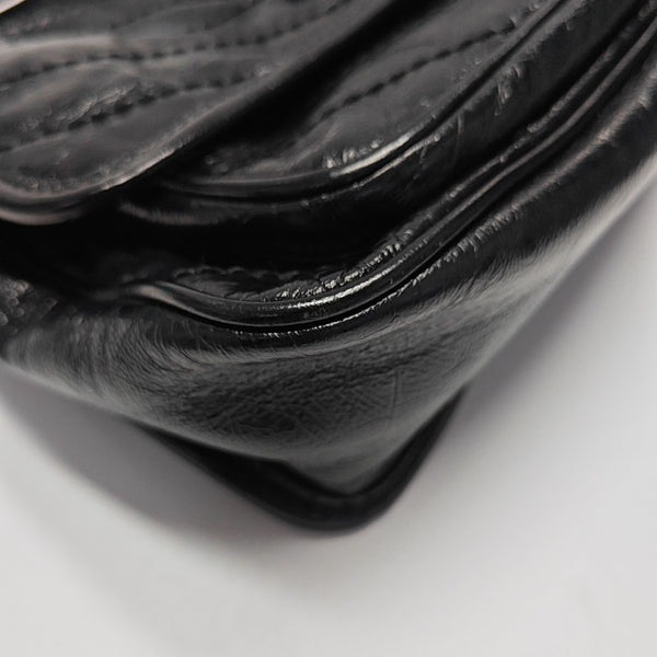 NIKI Small Chevron Calfskin Black