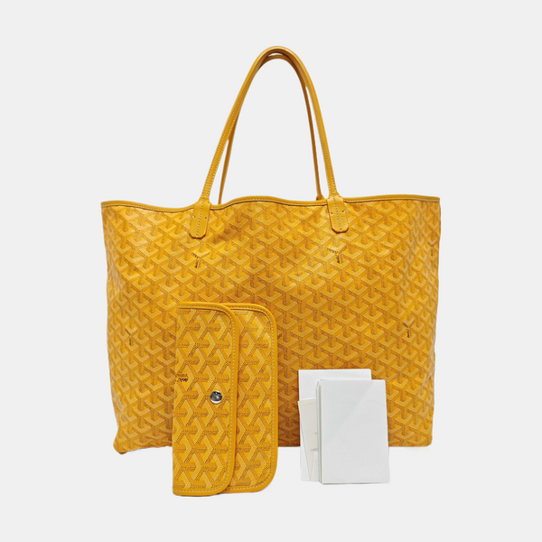Authenticated pre-owned  Saint Louis GM Coated Canvas Yellow - Top Handle Bag at Looply