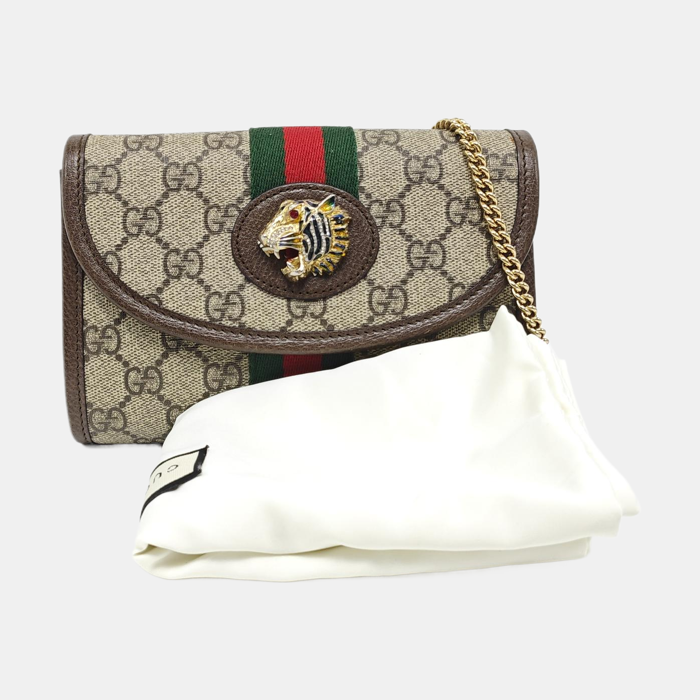 Authenticated pre-owned  Rajah Mini Monogram Coated Canvas Beige - Shoulder Bag at Looply