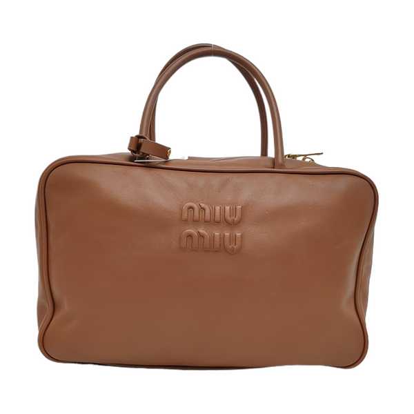 Authenticated pre-owned  Beau Large Calfskin Brown - Top Handle Bag at Looply