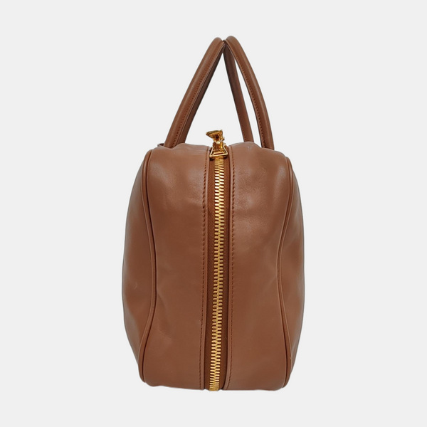 Authenticated pre-owned  Beau Large Calfskin Brown - Top Handle Bag at Looply