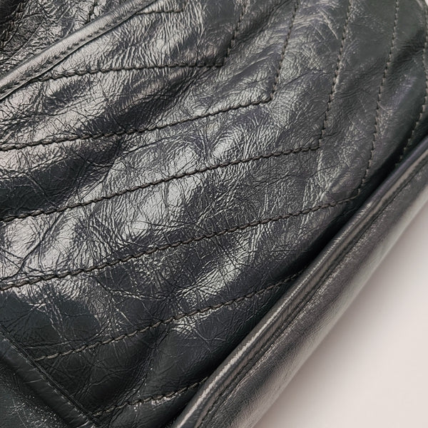 NIKI Medium Chevron Calfskin Gray