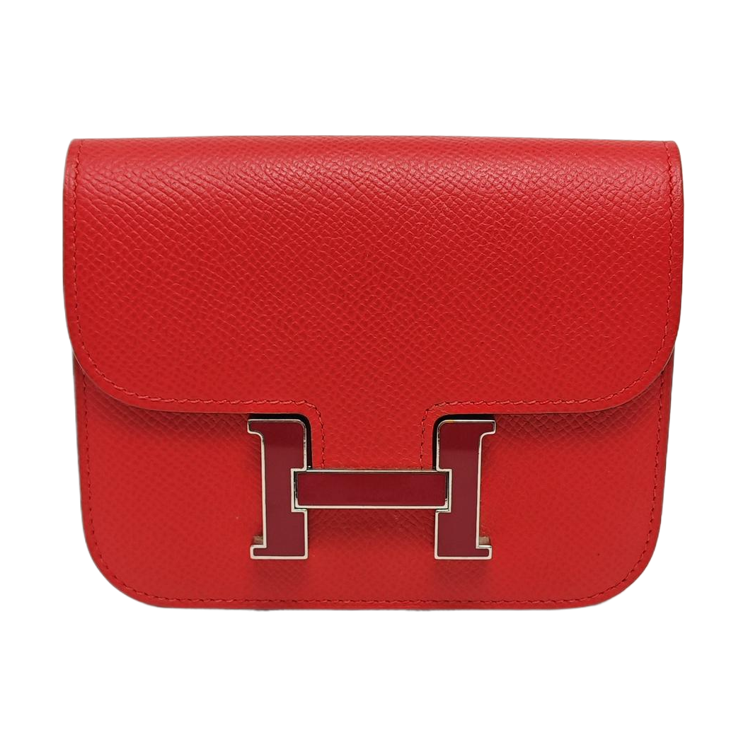 Authenticated pre-owned  Constance Slim Epsom Red Wallet - Wallet at Looply
