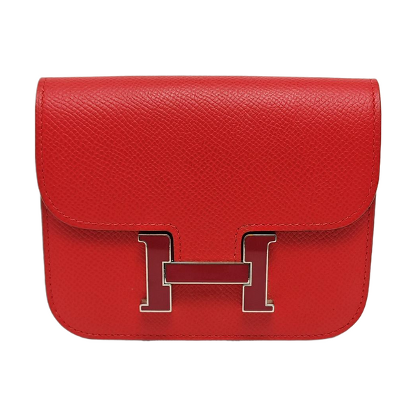 Authenticated pre-owned  Constance Slim Epsom Red Wallet - Wallet at Looply