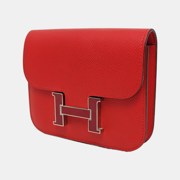 Authenticated pre-owned  Constance Slim Epsom Red Wallet - Wallet at Looply