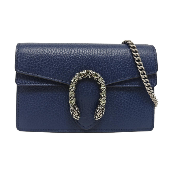 Authenticated pre-owned  Dionysus Super Mini Calfskin Blue - Crossbody Bag at Looply