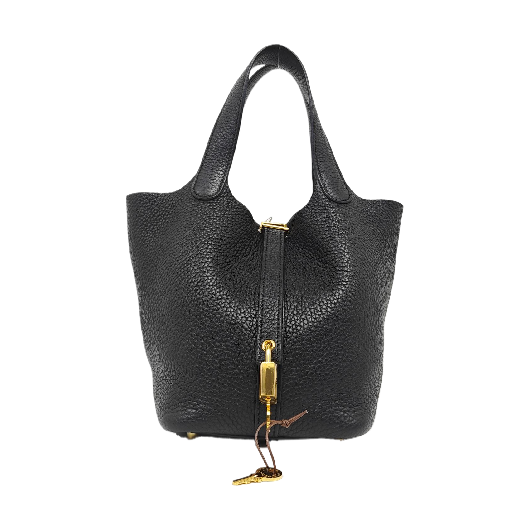 Authenticated pre-owned  Picotin Lock Clemence Black - Top Handle Bag at Looply