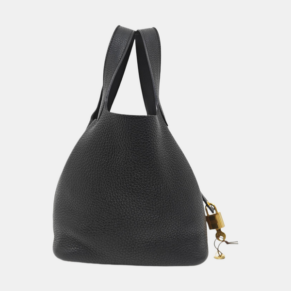 Authenticated pre-owned  Picotin Lock Clemence Black - Top Handle Bag at Looply