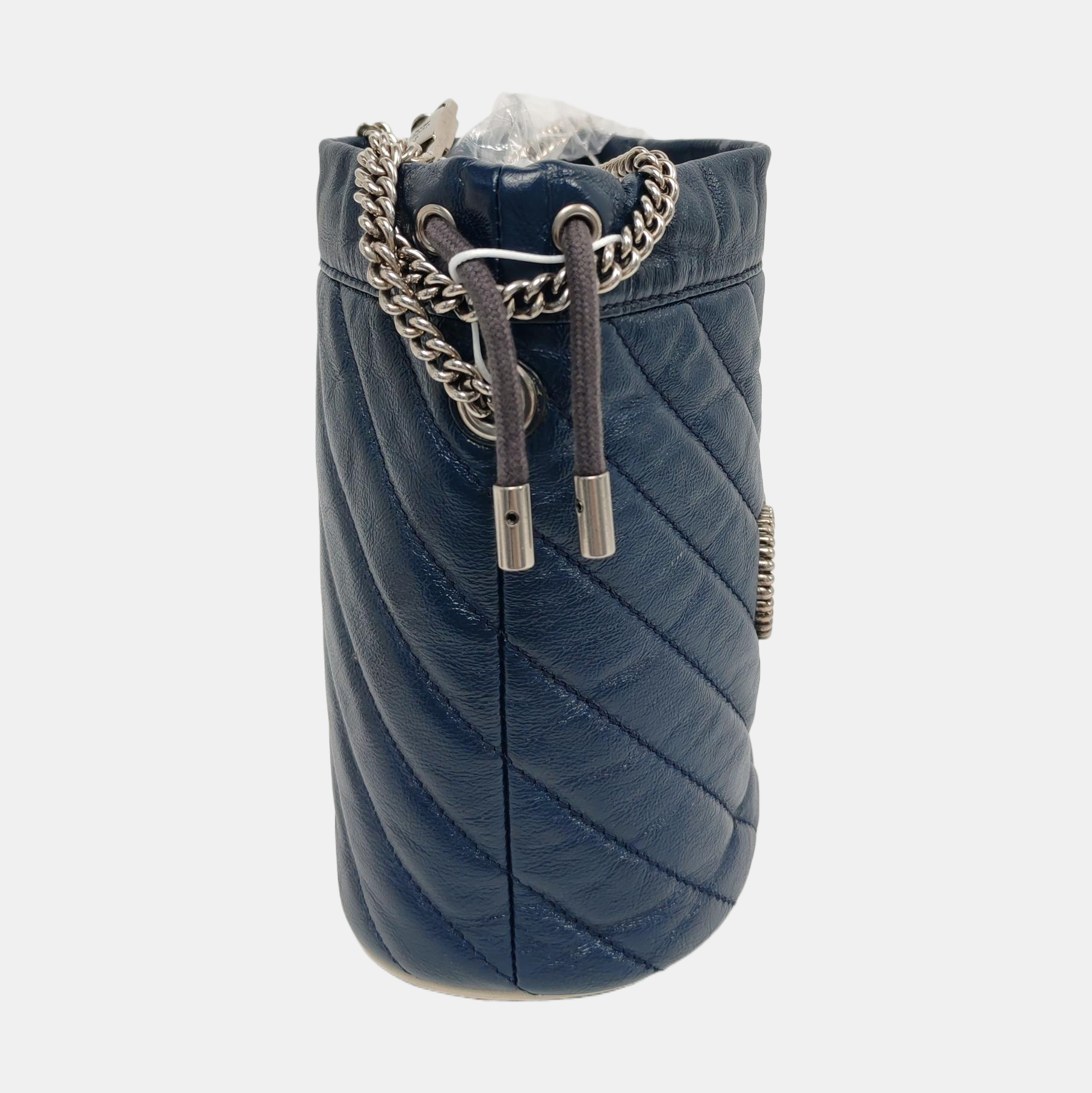 Authenticated pre-owned  GG Marmont Mini Calfskin Blue - Shoulder Bag at Looply