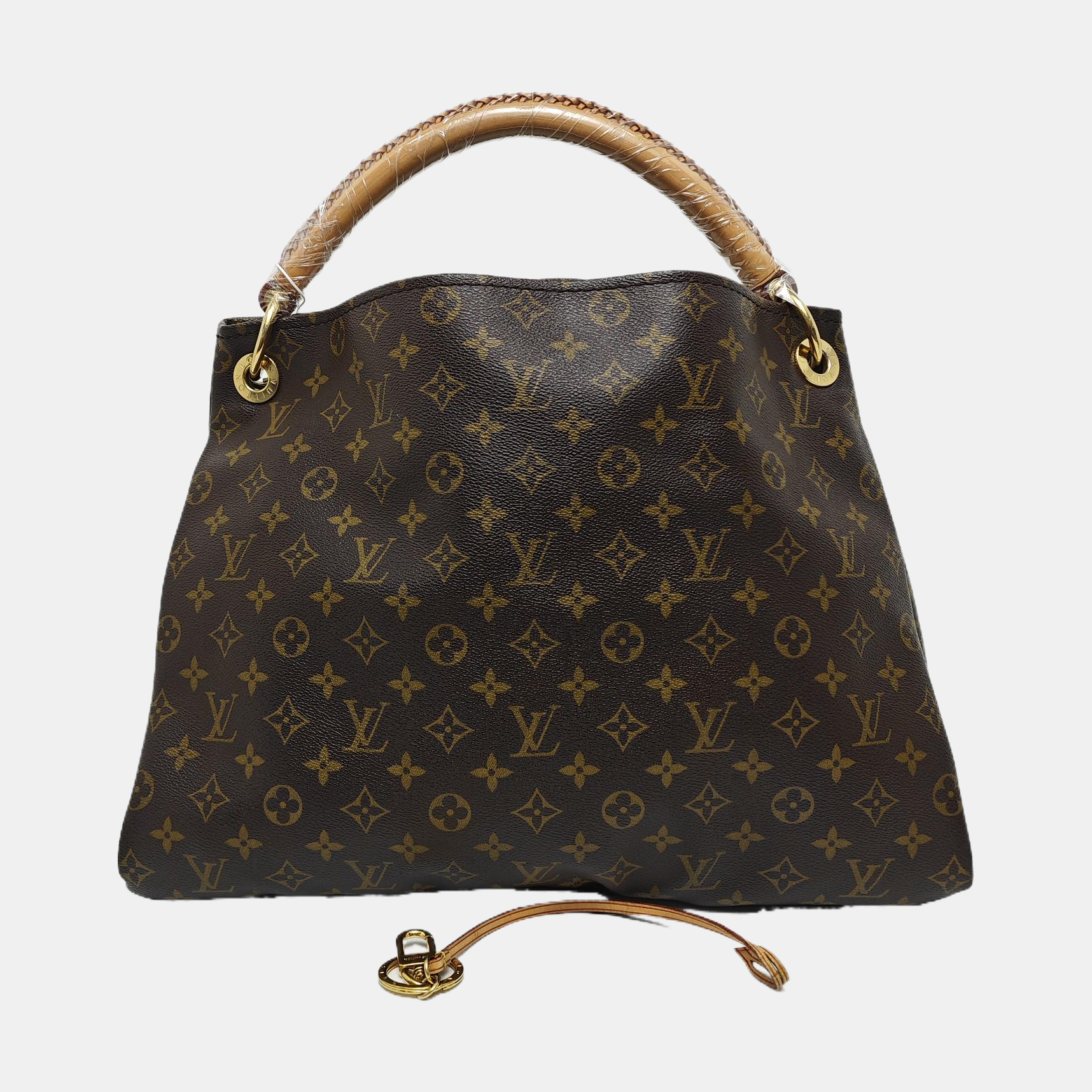 Authenticated pre-owned  Artsy MM Monogram Coated Canvas Brown - Top Handle Bag at Looply