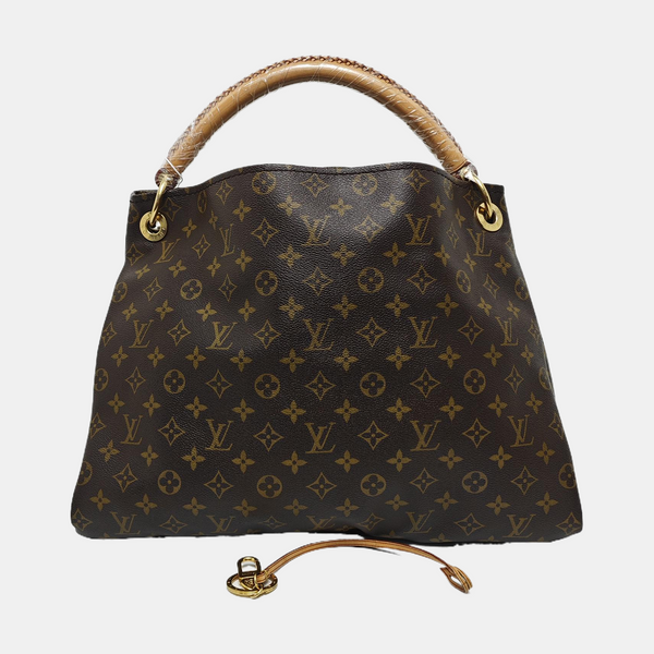 Authenticated pre-owned  Artsy MM Monogram Coated Canvas Brown - Top Handle Bag at Looply