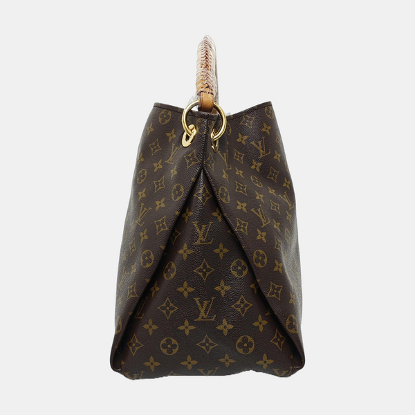 Authenticated pre-owned  Artsy MM Monogram Coated Canvas Brown - Top Handle Bag at Looply