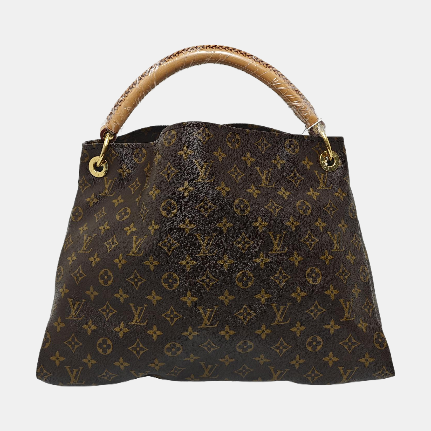 Authenticated pre-owned  Artsy MM Monogram Coated Canvas Brown - Top Handle Bag at Looply