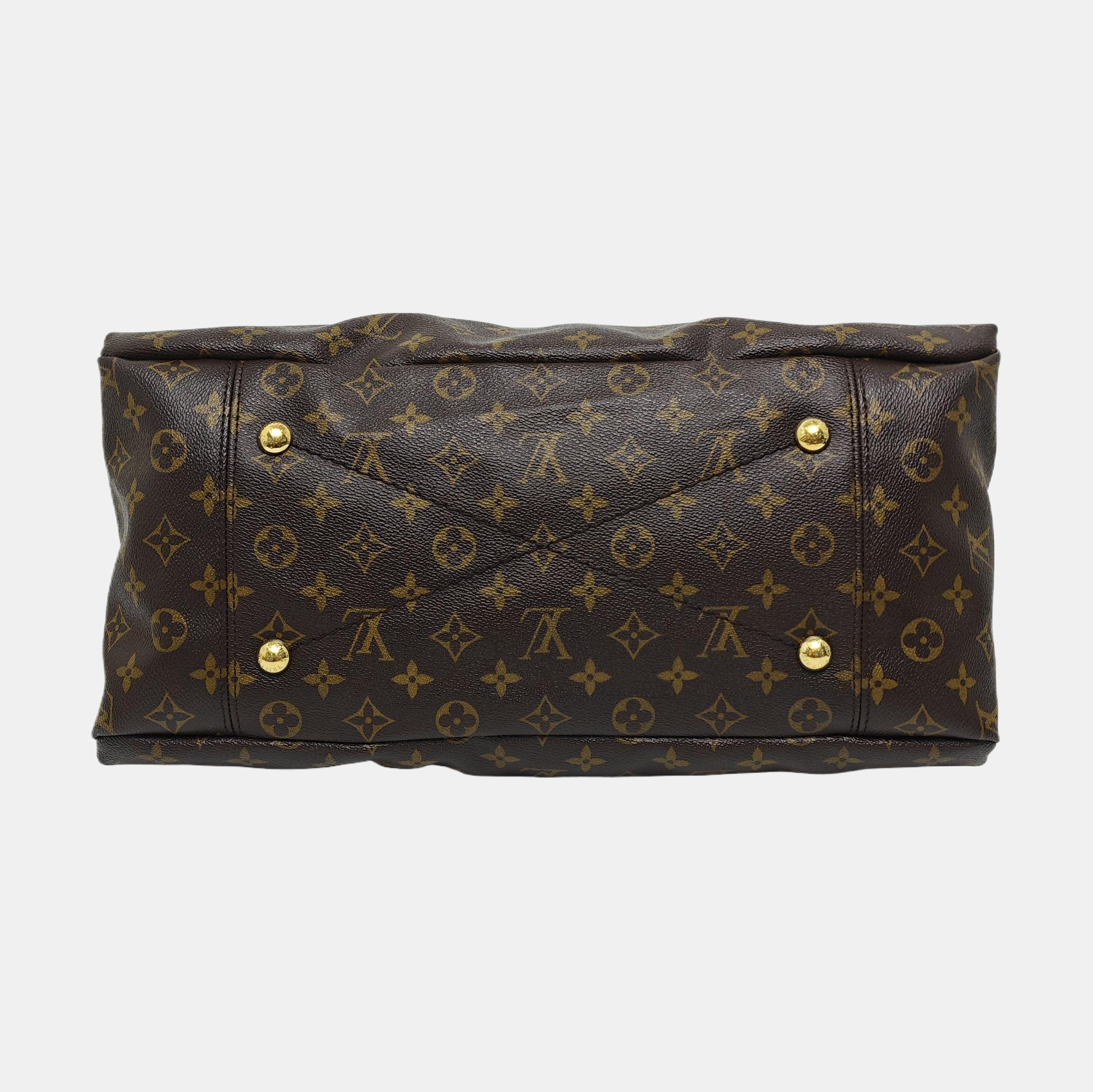 Authenticated pre-owned  Artsy MM Monogram Coated Canvas Brown - Top Handle Bag at Looply