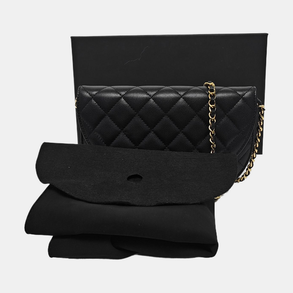 Quilted Grained Calfskin Black