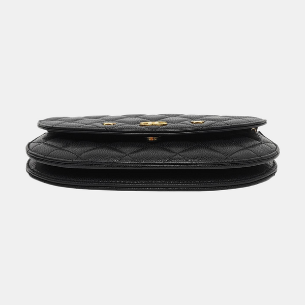 Quilted Grained Calfskin Black
