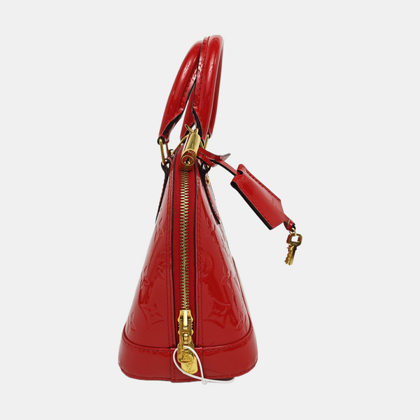 Authenticated pre-owned  Alma BB Monogram Patent Leather Red - Shoulder Bag at Looply