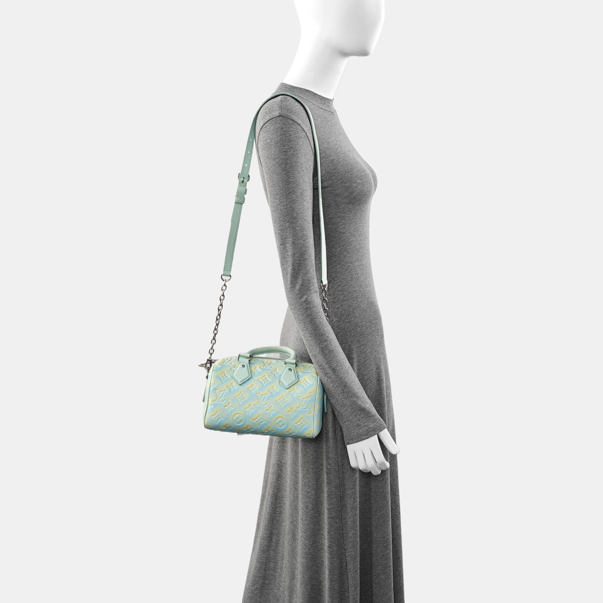 SPEEDY 20 Monogram Calfskin Green