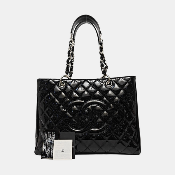 Authenticated pre-owned  Chanel GST Large Quilted Patent Leather Black - Shoulder Bag at Looply