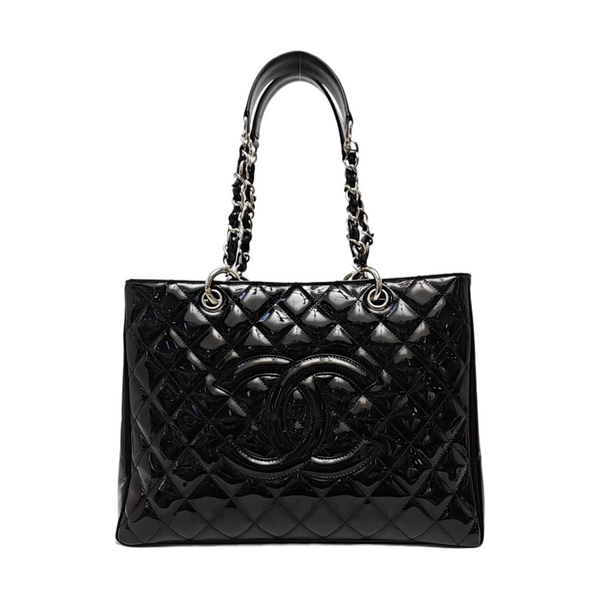 Authenticated pre-owned  Chanel GST Large Quilted Patent Leather Black - Shoulder Bag at Looply