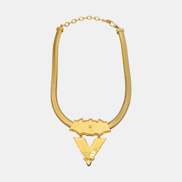 Authenticated pre-owned  Essential V Gold Metal Necklace - Necklace at Looply